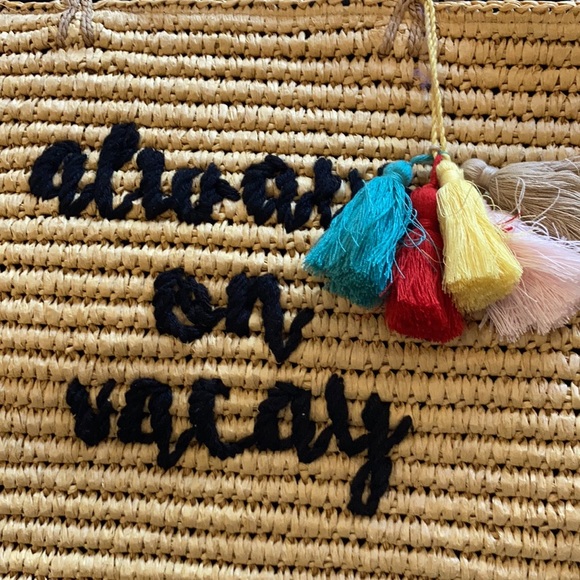 Straw beach bag “always on vacay” - Picture 4 of 8